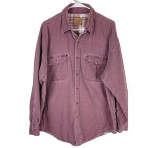 Vintage Men's Barn Long Sleeves Large Tall Faded Purple Shirt Coat